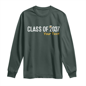 Personalized Class of 2037 Long Sleeve Shirt Custom Name Grow With Me Graduation TS10 Dark Forest Green Print Your Wear