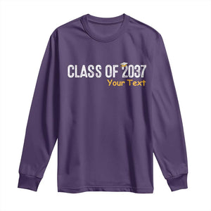 Personalized Class of 2037 Long Sleeve Shirt Custom Name Grow With Me Graduation TS10 Purple Print Your Wear