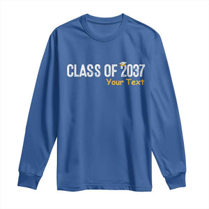 Personalized Class of 2037 Long Sleeve Shirt Custom Name Grow With Me Graduation TS10 Royal Blue Print Your Wear