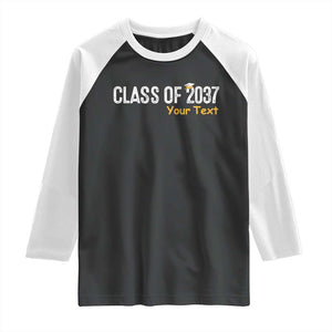 Personalized Class of 2037 Raglan Shirt Custom Name Grow With Me Graduation TS10 Black White Print Your Wear