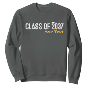 Personalized Class of 2037 Sweatshirt Custom Name Grow With Me Graduation TS10 Dark Heather Print Your Wear