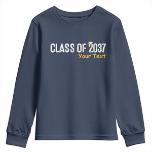 Personalized Class of 2037 Youth Sweatshirt Custom Name Grow With Me Graduation TS10 Navy Print Your Wear