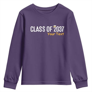 Personalized Class of 2037 Youth Sweatshirt Custom Name Grow With Me Graduation TS10 Purple Print Your Wear