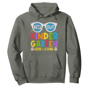 Back to School Kinder Hoodie Funny Kindergarten Teacher Team TS10 Military Green Print Your Wear