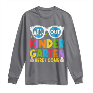 Back to School Kinder Long Sleeve Shirt Funny Kindergarten Teacher Team TS10 Charcoal Print Your Wear