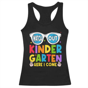 Back to School Kinder Racerback Tank Top Funny Kindergarten Teacher Team TS10 Black Print Your Wear