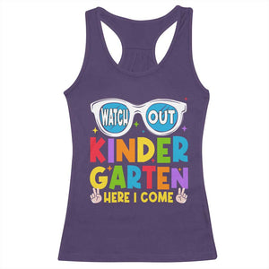 Back to School Kinder Racerback Tank Top Funny Kindergarten Teacher Team TS10 Purple Print Your Wear