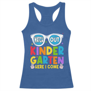 Back to School Kinder Racerback Tank Top Funny Kindergarten Teacher Team TS10 Royal Blue Print Your Wear