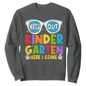 Back to School Kinder Sweatshirt Funny Kindergarten Teacher Team TS10 Dark Heather Print Your Wear