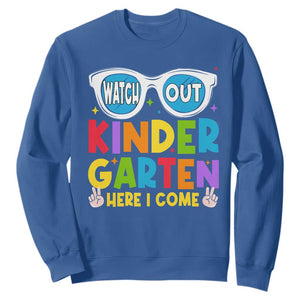 Back to School Kinder Sweatshirt Funny Kindergarten Teacher Team TS10 Royal Blue Print Your Wear