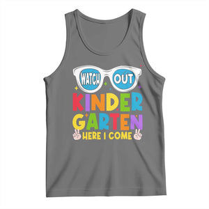 Back to School Kinder Tank Top Funny Kindergarten Teacher Team TS10 Black Heather Print Your Wear