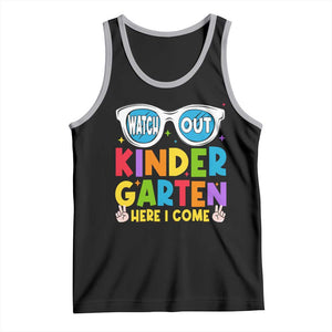 Back to School Kinder Tank Top Funny Kindergarten Teacher Team TS10 Black Athletic Heather Print Your Wear