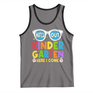 Back to School Kinder Tank Top Funny Kindergarten Teacher Team TS10 Deep Heather Black Print Your Wear