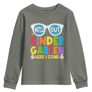 Back to School Kinder Youth Sweatshirt Funny Kindergarten Teacher Team TS10 Military Green Print Your Wear