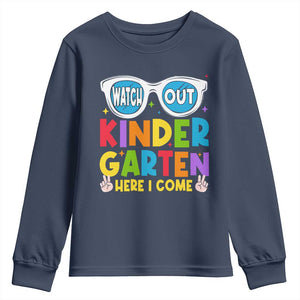Back to School Kinder Youth Sweatshirt Funny Kindergarten Teacher Team TS10 Navy Print Your Wear