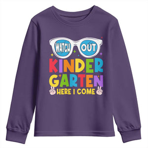 Back to School Kinder Youth Sweatshirt Funny Kindergarten Teacher Team TS10 Purple Print Your Wear