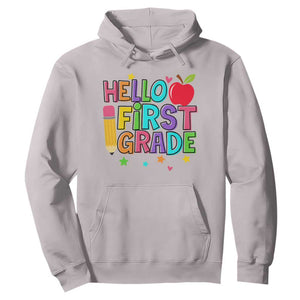 Hello First Grade Teacher Hoodie Back To School 1st Grade Team TS10 Ice Gray Print Your Wear