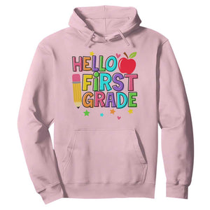 Hello First Grade Teacher Hoodie Back To School 1st Grade Team TS10 Light Pink Print Your Wear