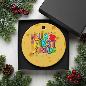Hello First Grade Teacher Ceramic Ornament Back To School 1st Grade Team TS10 1pc Yellow Cheese Print Your Wear