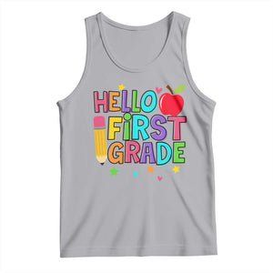 Hello First Grade Teacher Tank Top Back To School 1st Grade Team TS10 Athletic Heather Print Your Wear