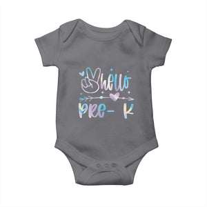 Hello Pre-k Baby Onesie Back To School Cute Tie Dye TS10 Charcoal Print Your Wear