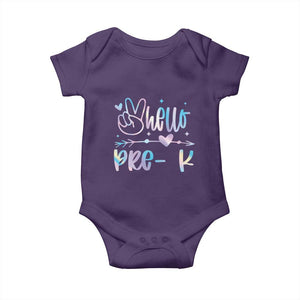 Hello Pre-k Baby Onesie Back To School Cute Tie Dye TS10 Purple Print Your Wear