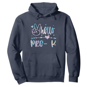 Hello Pre-k Hoodie Back To School Cute Tie Dye TS10 Navy Print Your Wear