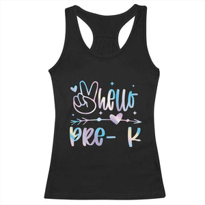 Hello Pre-k Racerback Tank Top Back To School Cute Tie Dye TS10 Black Print Your Wear
