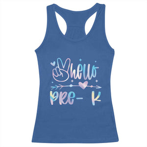 Hello Pre-k Racerback Tank Top Back To School Cute Tie Dye TS10 Royal Blue Print Your Wear