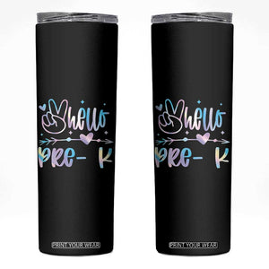 Hello Pre-k Skinny Tumbler Back To School Cute Tie Dye TS10 Black Print Your Wear