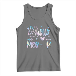 Hello Pre-k Tank Top Back To School Cute Tie Dye TS10 Black Heather Print Your Wear
