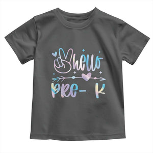 Hello Pre-k Toddler T Shirt Back To School Cute Tie Dye TS10 Dark Heather Print Your Wear