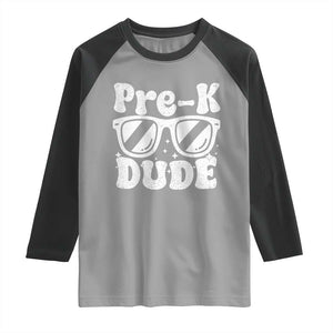 Pre-k Dude Raglan Shirt Funny Back to School First Day of Preschool TS10 Sport Gray Black Print Your Wear