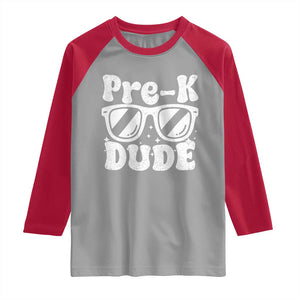 Pre-k Dude Raglan Shirt Funny Back to School First Day of Preschool TS10 Sport Gray Red Print Your Wear