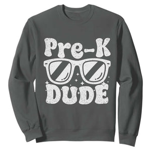 Pre-k Dude Sweatshirt Funny Back to School First Day of Preschool TS10 Dark Heather Print Your Wear