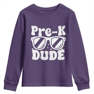 Pre-k Dude Youth Sweatshirt Funny Back to School First Day of Preschool TS10 Purple Print Your Wear