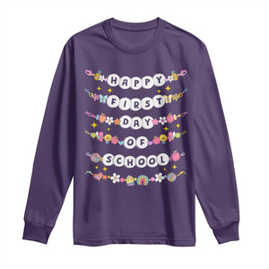 Happy First Day Of School Long Sleeve Shirt Teacher Kids Back To School Bracelets TS10 Purple Print Your Wear