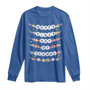 Happy First Day Of School Long Sleeve Shirt Teacher Kids Back To School Bracelets TS10 Royal Blue Print Your Wear