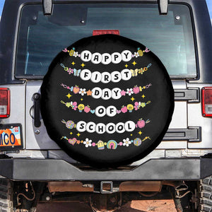 Happy First Day Of School Spare Tire Cover Teacher Kids Back To School Bracelets TS10 No hole Black Print Your Wear