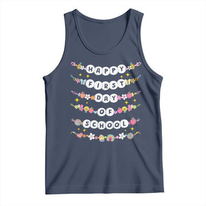 Happy First Day Of School Tank Top Teacher Kids Back To School Bracelets TS10 Navy Print Your Wear