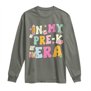 In My Pre-K Era Long Sleeve Shirt Girl Back To School Cute PreSchool Teacher TS10 Military Green Print Your Wear