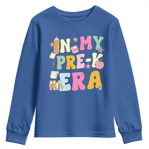In My Pre-K Era Youth Sweatshirt Girl Back To School Cute PreSchool Teacher TS10 Royal Blue Print Your Wear