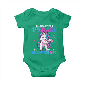 Funny Back To School 1st Grade Baby Onesie First Grade Unicorn Girls TS10 Irish Green Print Your Wear
