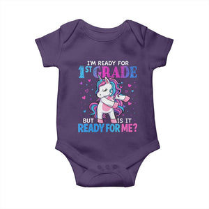 Funny Back To School 1st Grade Baby Onesie First Grade Unicorn Girls TS10 Purple Print Your Wear