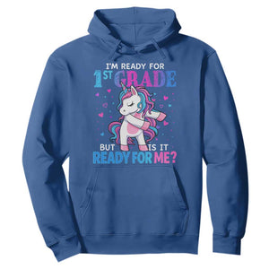 Funny Back To School 1st Grade Hoodie First Grade Unicorn Girls TS10 Royal Blue Print Your Wear