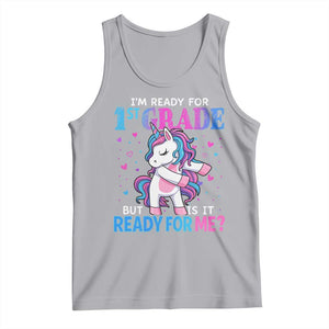 Funny Back To School 1st Grade Tank Top First Grade Unicorn Girls TS10 Athletic Heather Print Your Wear