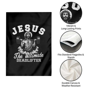 Jesus Deadlifting Garden Flag The Ultimate Deadlifter Christian TS10 Print Your Wear