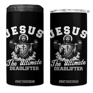 Jesus Deadlifting 4 in 1 Can Cooler Tumbler The Ultimate Deadlifter Christian TS10 One Size: 16 oz Black Print Your Wear