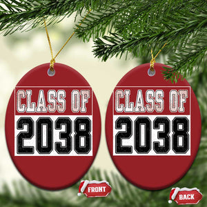Class of 2038 Christmas Ornament Grow With Me To Graduation TS10 Oval Red Print Your Wear