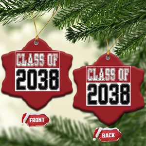 Class of 2038 Christmas Ornament Grow With Me To Graduation TS10 Snow Flake Red Print Your Wear